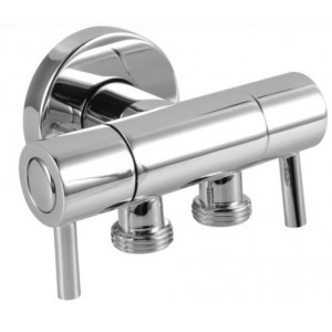 Solid Brass Chrome Toilet Bidet Spray 1 Inlet 2 Outlet Diverter Only